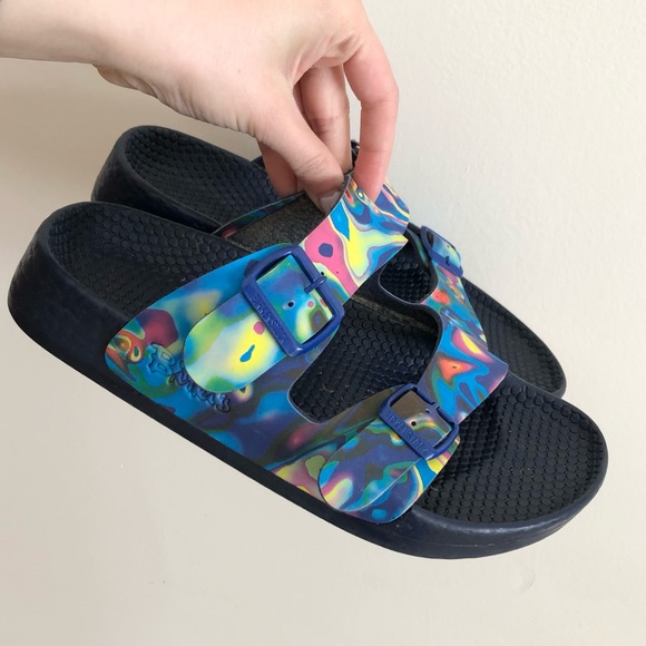 Birkenstock Shoes Birkenstocks Arizona Blue Tie Dye Sandal Slide